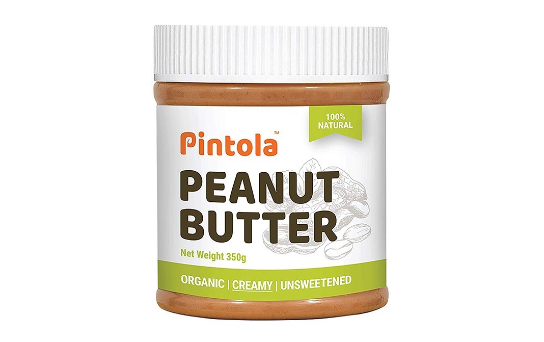 Pintola Peanut Butter Organic Creamy Unsweetened   Plastic Jar  350 grams